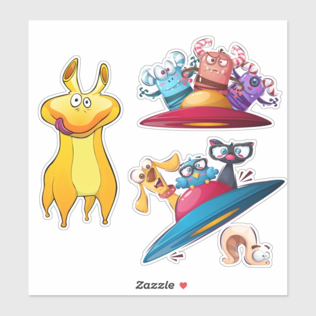 Weltraummonster Aufkleber (Blatt)