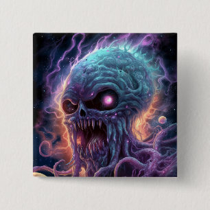 Weltraummonster Horror Art Button