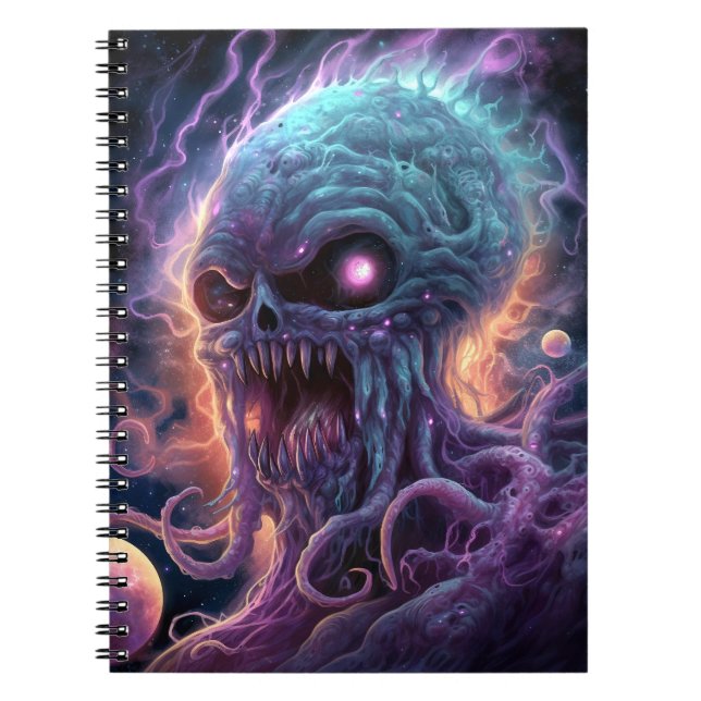 Weltraummonster Horror Art Notizblock (Vorderseite)