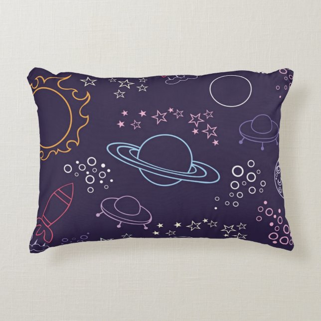 Weltraummuster Dekokissen (Vorderseite)