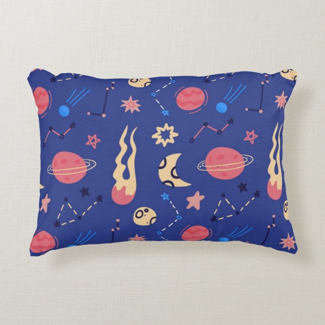 Weltraummuster Dekokissen (Vorderseite)