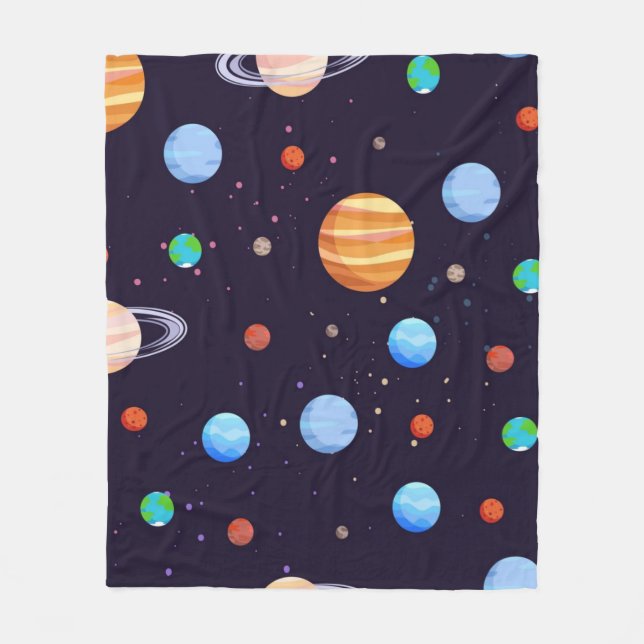 Weltraummuster Fleecedecke (Vorderseite)