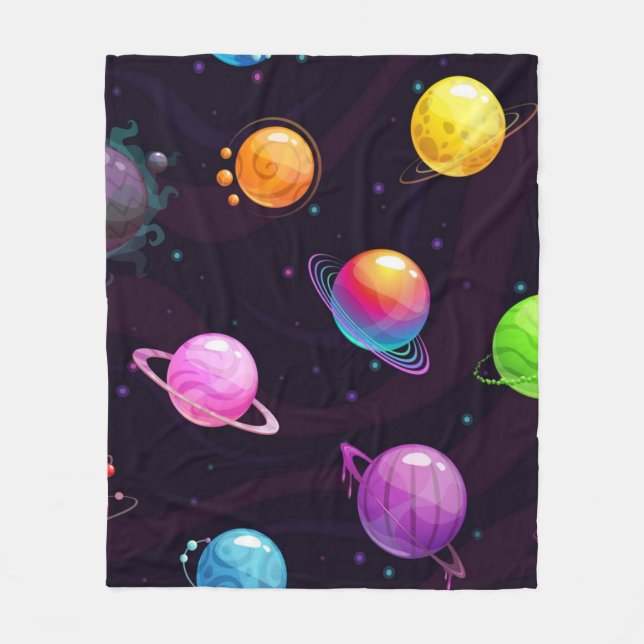 Weltraummuster Fleecedecke (Vorderseite)