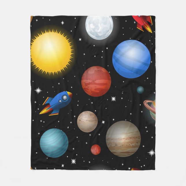 Weltraummuster Fleecedecke (Vorderseite)
