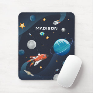 Weltraummuster Galaxie Rakete Shuttle Mousepad