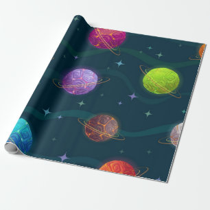 Weltraummuster Geschenkpapier