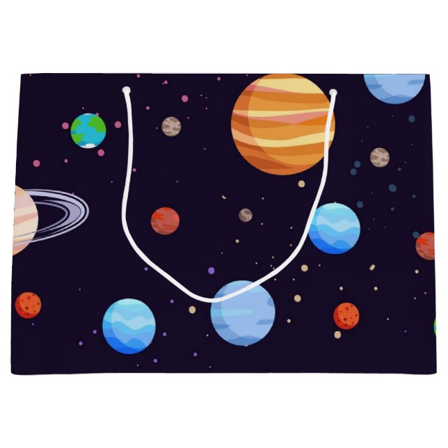 Weltraummuster Große Geschenktüte (Vorderseite)