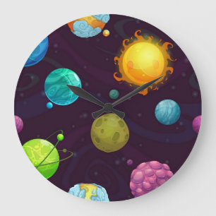 Weltraummuster Große Wanduhr