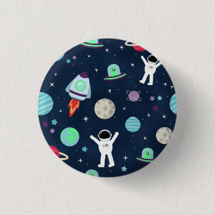 Weltraummuster-Illustration Button