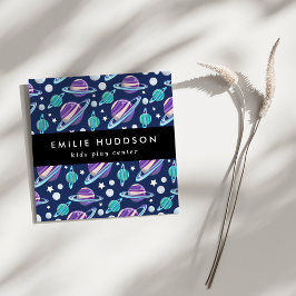 Weltraummuster, Kinderspielzentrum, Aktivitätszent Quadratische Visitenkarte