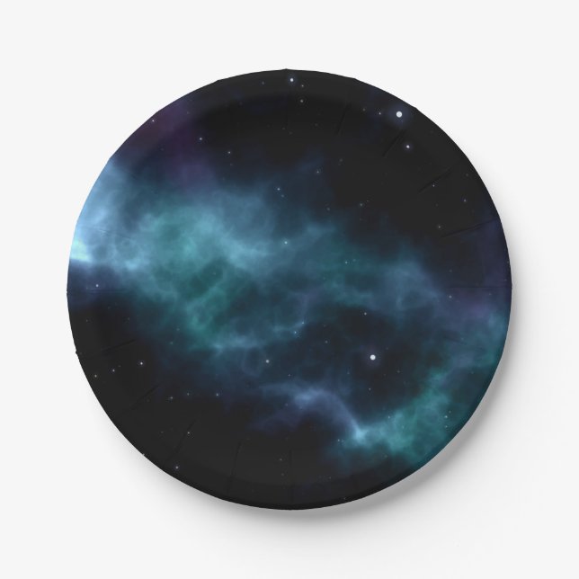 Weltraummuster Pappteller (Vorderseite)