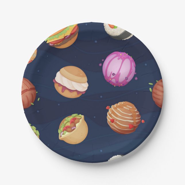 Weltraummuster Pappteller (Vorderseite)