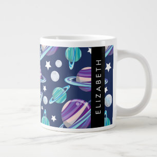 Weltraummuster, Planeten, Sterne, Galaxie, Ihr Nam Jumbo-Tasse