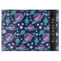 Weltraummuster, Planeten, Sterne, Galaxie, Ihr Nam