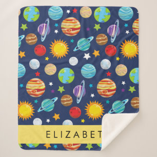 Weltraummuster, Planeten, Sterne, Kosmos, Ihr Name Sherpadecke