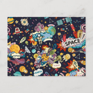 Weltraummuster Postkarte