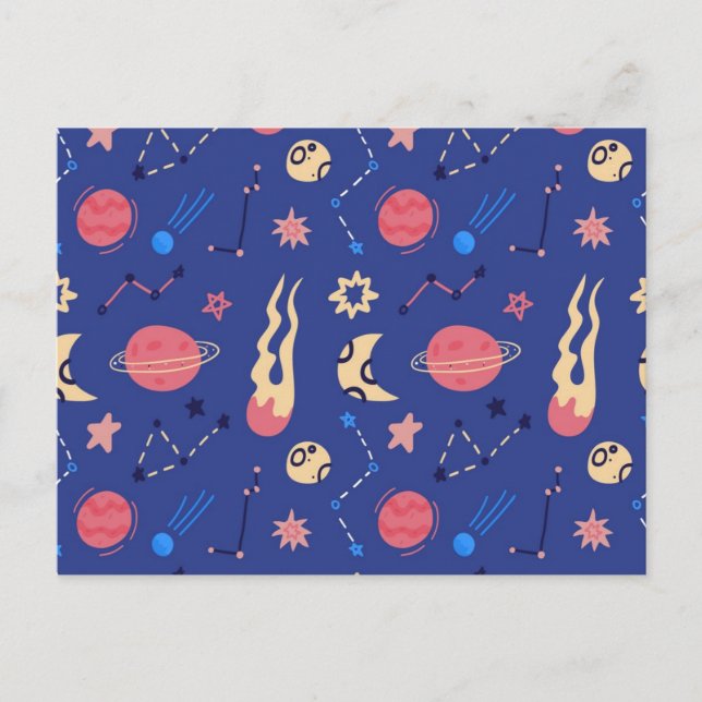Weltraummuster Postkarte (Vorderseite)