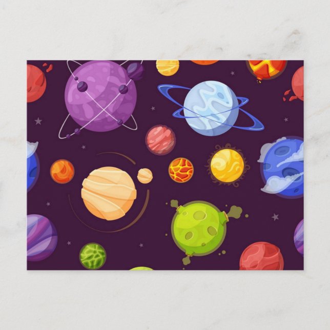 Weltraummuster Postkarte (Vorderseite)