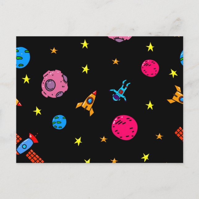 Weltraummuster Postkarte (Vorderseite)