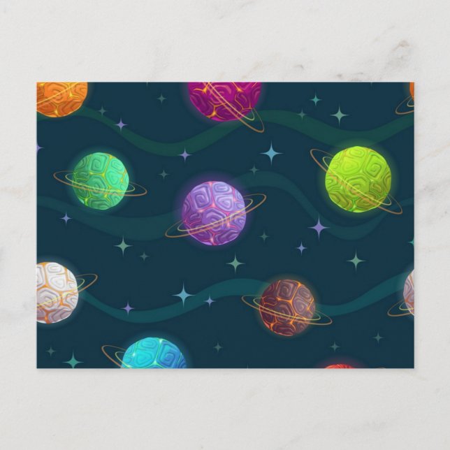 Weltraummuster Postkarte (Vorderseite)