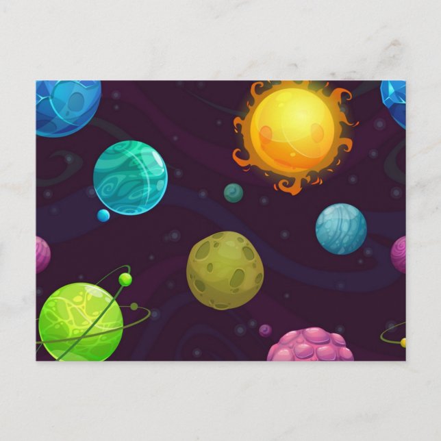 Weltraummuster Postkarte (Vorderseite)