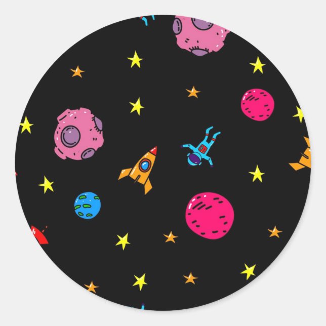 Weltraummuster Runder Aufkleber (Vorderseite)