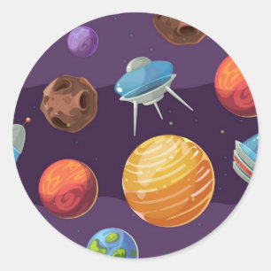 Weltraummuster Runder Aufkleber