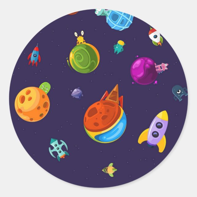 Weltraummuster Runder Aufkleber (Vorderseite)
