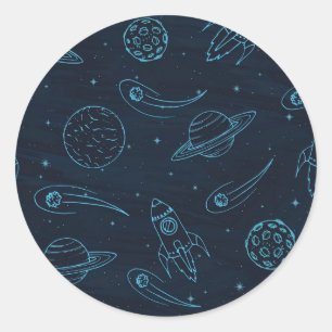Weltraummuster Runder Aufkleber