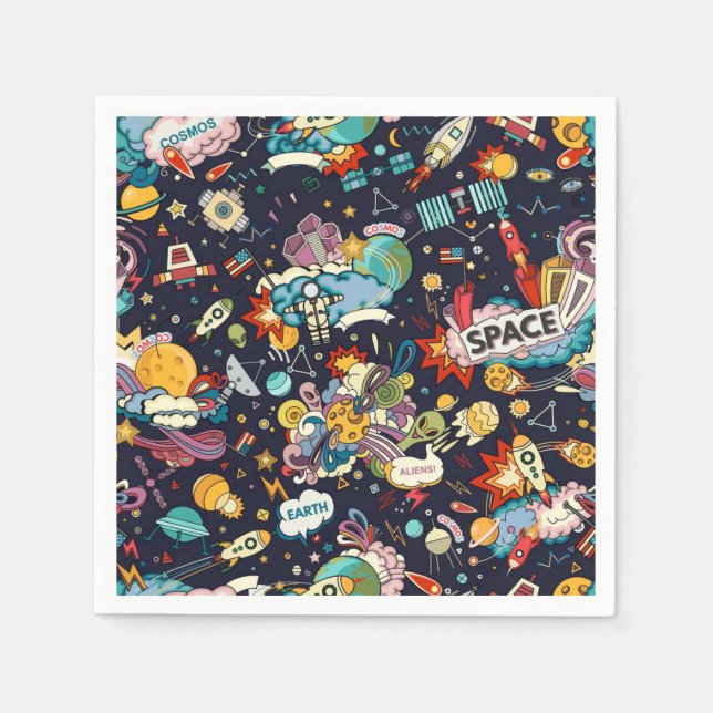 Weltraummuster Serviette (Vorderseite)