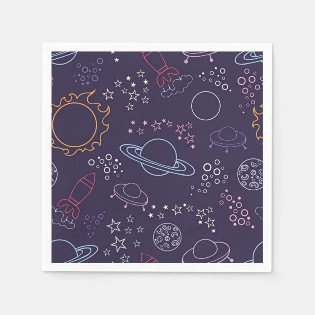 Weltraummuster Serviette (Vorderseite)