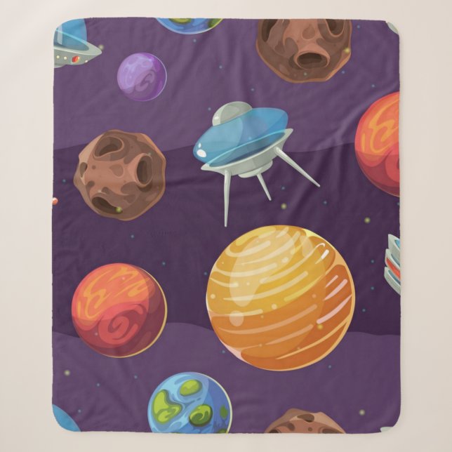 Weltraummuster Sherpadecke (Vorderseite)