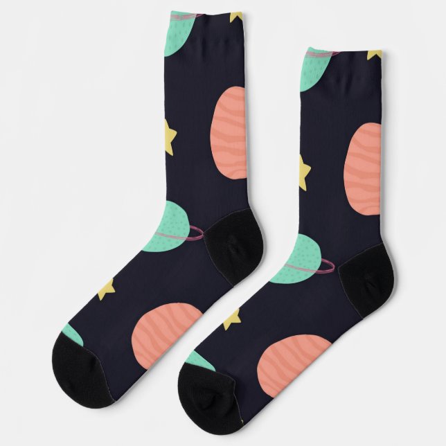 Weltraummuster Socken (Linkes Detail)