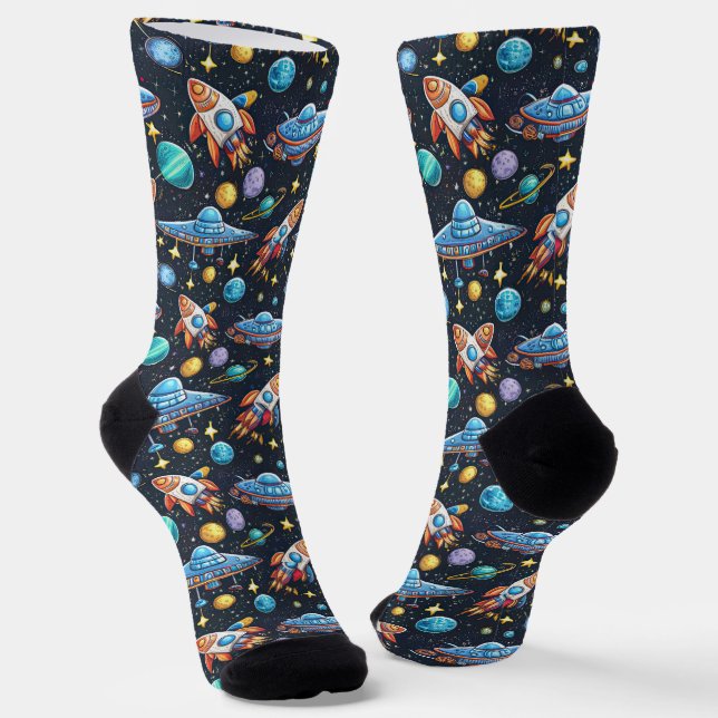 Weltraummuster Socken (Gewinkelt)
