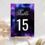 Weltraumnebel Lila Galaxie Hochzeit Tischnummer<br><div class="desc">Galaxy Tischnummer Karten mit moderner Typografie.</div>