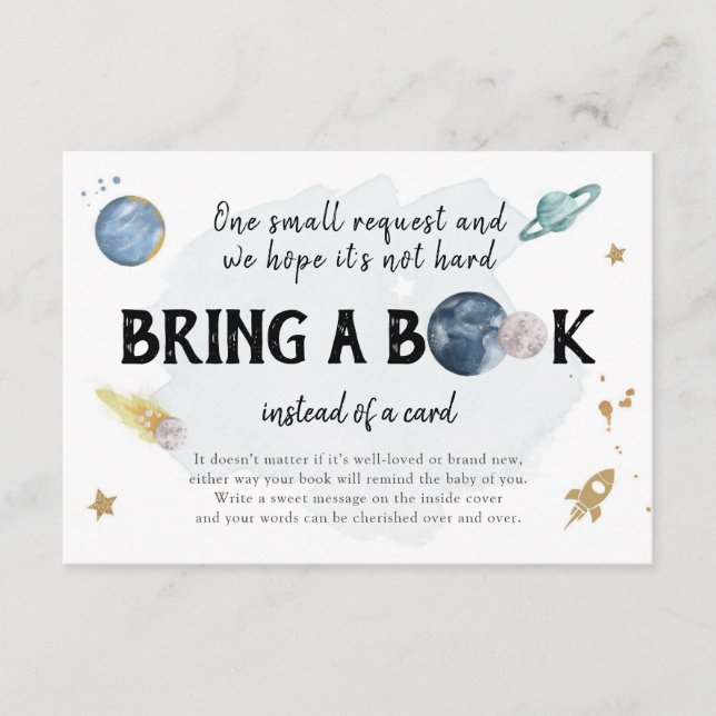 Weltraumplaner bringen eine Book Insert Card mit (Vorderseite)