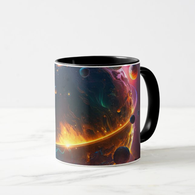 Weltraumplanet Tasse (VorderseiteRechts)