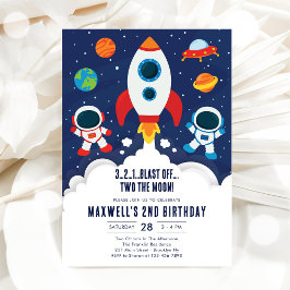 Weltraumplaneten Astronaut Jungen Geburtstag Einladung
