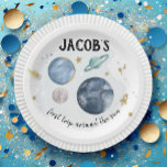 Weltraumplaneten Galaxy Gold Blue Boy Geburtstag Pappteller<br><div class="desc">Wunderbare Paper Teller im Thema Outer Space Planets!</div>