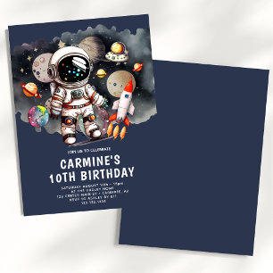 Weltraumplaneten Junge 10. Geburtstag Einladung