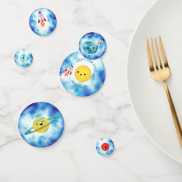 Weltraumplanets-Raketenschiff zum Geburtstag Konfetti