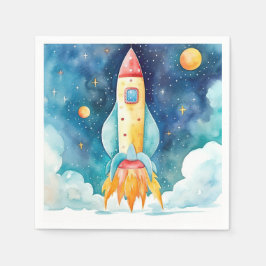 Weltraumplanungen zum ersten Geburtstag Serviette