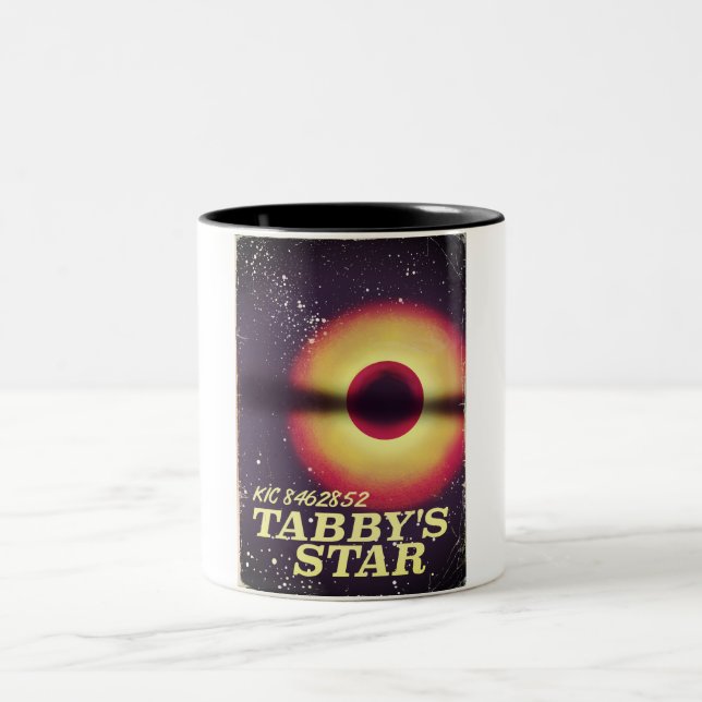 Weltraumposter der Tabbys Zweifarbige Tasse (Mittel)