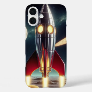 Weltraumrakete iPhone 16 Plus Hülle