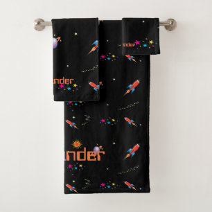 Weltraumrakete für Boys Badhandtuch Set