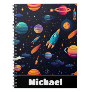 Weltraumrakete Kinder Personalisiertes Notebook Notizblock