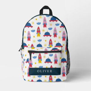 Weltraumrakete UFO White Bedruckter Rucksack