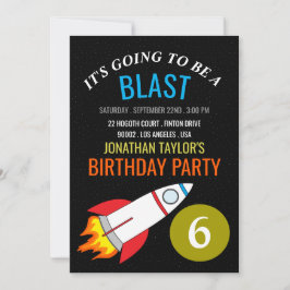 Weltraumrakete zum Geburtstag des Mondes Einladung