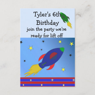 Weltraumrakete zum Geburtstag Einladung
