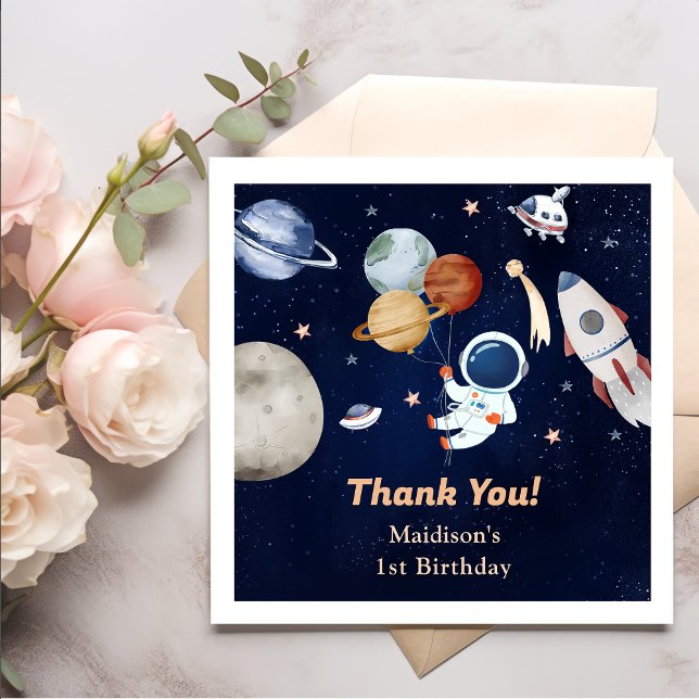 Weltraumraketenplaneten Papier Teller Napkins Serviette (Von Creator hochgeladen)